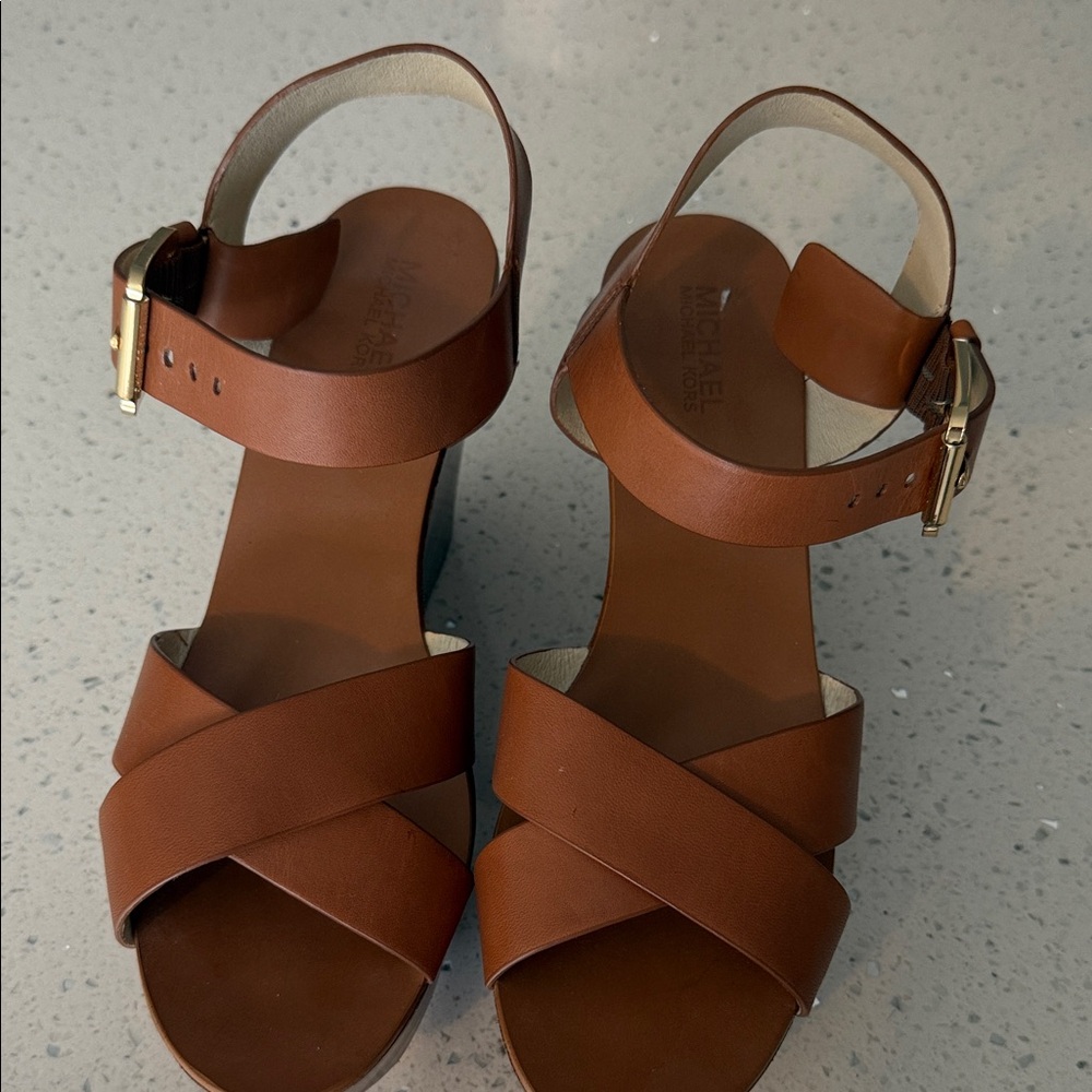 Michael Kors Tan Leather Sandals
